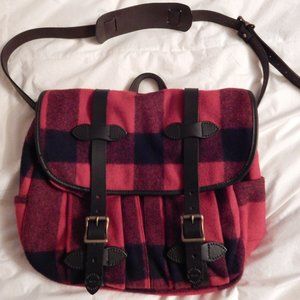 Filson Medium Field Bag - Red, Black Plaid